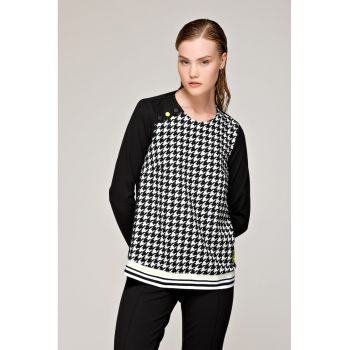 Bluza cu imprimeu houndstooth