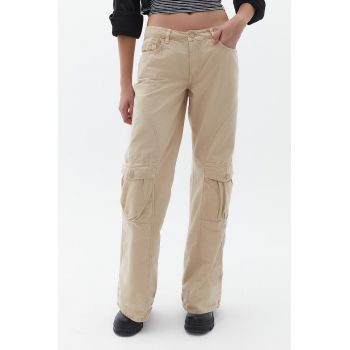 Pantaloni cargo cu talie joasa