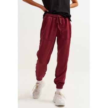 Pantaloni crop cu talie ajustabila