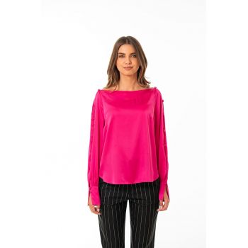 Bluza de satin cu decolteu barcuta Sophia