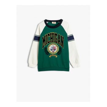 Bluza de trening cu decolteu la baza gatului si maneci raglan