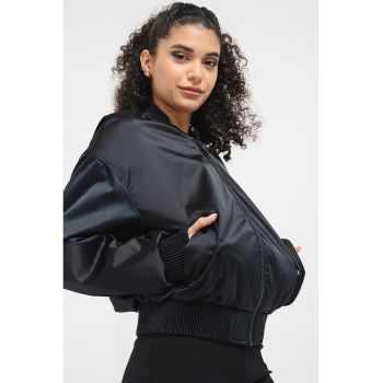 Jacheta bomber cu aspect de satin