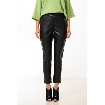 Pantaloni crop de piele ecologica Luciana