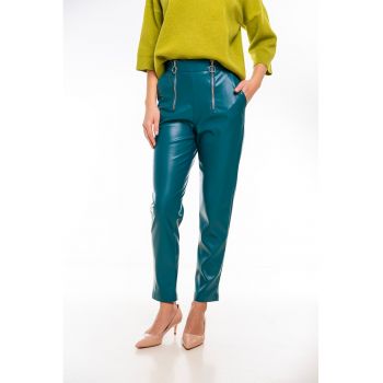 Pantaloni crop de piele ecologica Hazel