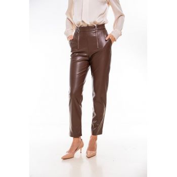 Pantaloni crop de piele ecologica Hazel