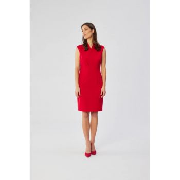 Rochie midi cu decolteu cache-coeur - Rosu -