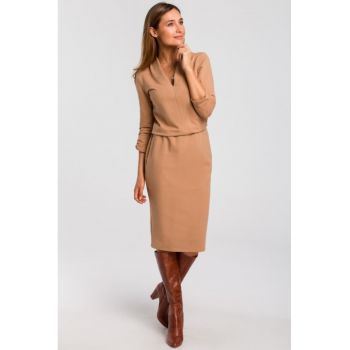 Rochie tricotata cu decolteu -