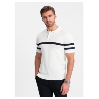 Tricou polo cu dungi contrastante