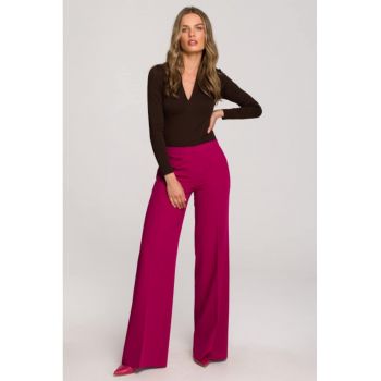 Pantaloni eleganti - evazata - Rosu -