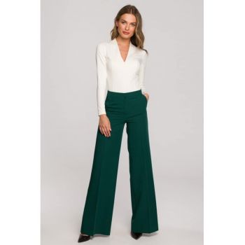 Pantaloni eleganti - evazata - Verde -