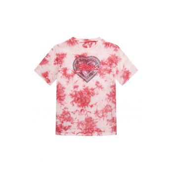 Tricou cu model tie-dye - paiete si logo