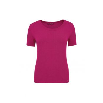 Tricou tricotat fin - Fuchsia