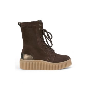 Ghete de piele intoarsa cu talpa wedge