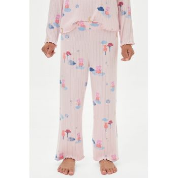 Pijama cu pantaloni lungi si imprimeu cu desene