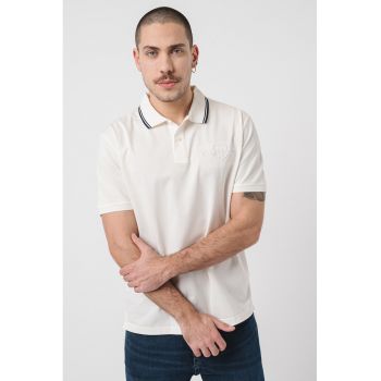 Tricou polo de bumbac cu logo brodat