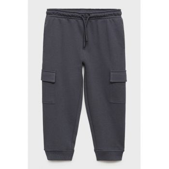 Pantaloni de trening cargo de bumbac cu snur