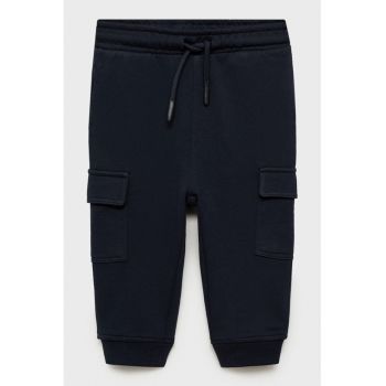 Pantaloni de trening cargo de bumbac cu snur