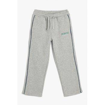 Pantaloni de trening din amestec de bumbac cu snur de ajustare