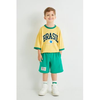 Tricou cu imprimeu cu echipa braziliana de fotbal