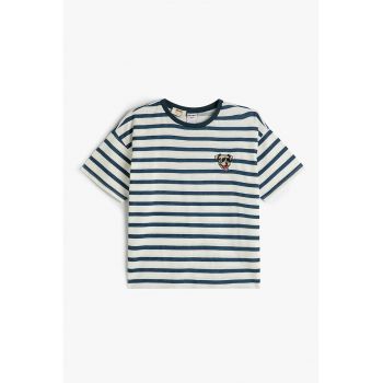 Tricou supradimensionat din bumbac cu model in dungi