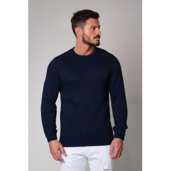 Bluza tricotata din lana Navy 8870