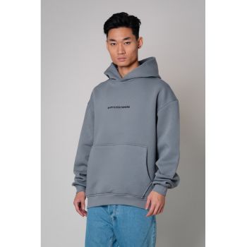 Hanorac cu gluga Oversized Grey Anthracite 8297