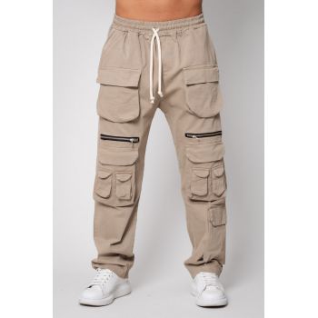 Pantalon Cargo lung Taupe 14657