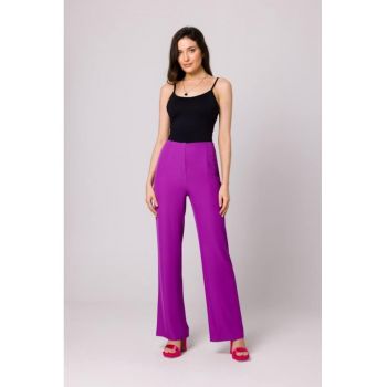 Pantaloni cu talie inalta - Violet -