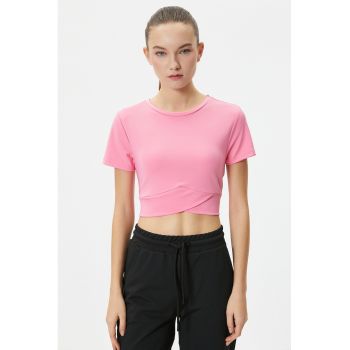 Tricou crop cu terminatie rotunjita