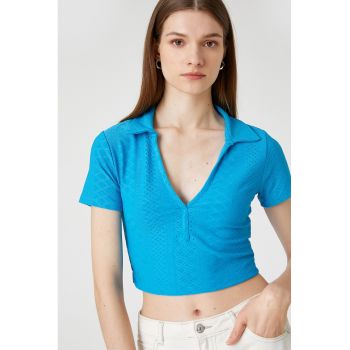 Tricou crop slim fit