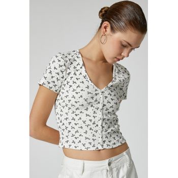 Tricou crop striat