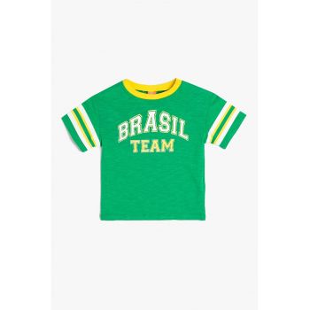 Tricou de bumbac cu imprimeu text