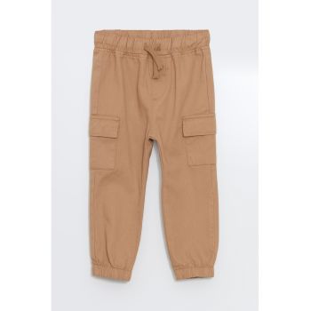 Pantaloni cargo din bumbac cu talie ajustabila