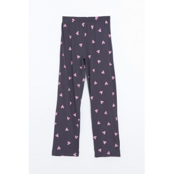 Pantaloni de pijama cu model inimioare