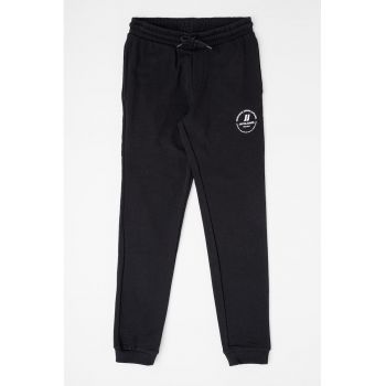 Pantaloni de trening cu snur de ajustare si detaliu logo Gordon