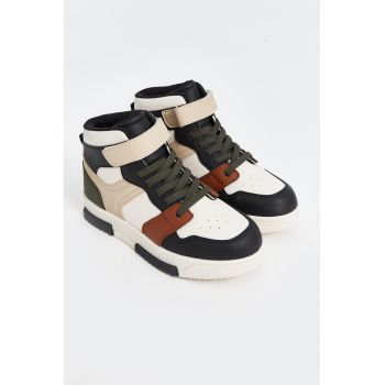 Pantofi sport mid-cut cu model color block