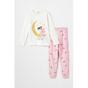 Pijama de bumbac cu imprimeu