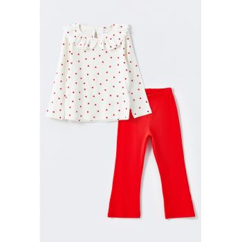 Set de pantaloni si bluza din amestec de bumbac - 2 Piese