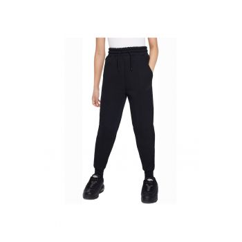 Pantaloni de trening din material fleece cu talie inalta Tech