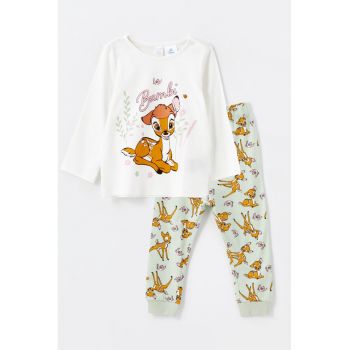 Pijama din bumbac cu imprimeu Bambi