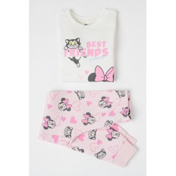 Pijama din bumbac cu imprimeu Minnie Mouse