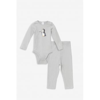 Set de pantaloni si body striat - 2 Piese