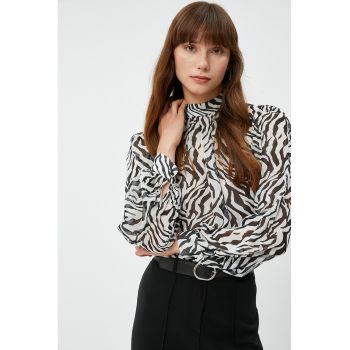 Bluza semitransparenta cu animal print