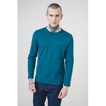 Bluza slim-fit cu decolteu la baza gatului