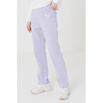 Pantaloni de trening din amestec de bumbac cu buzunare laterale