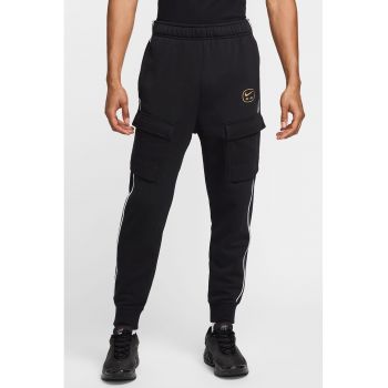 Pantaloni de trening din amestec de bumbac cu buzunare