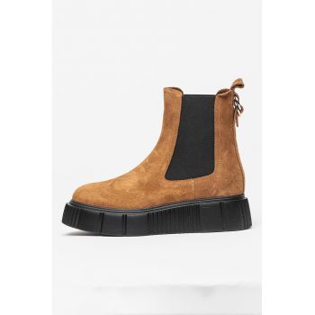 Ghete Chelsea flatform de piele