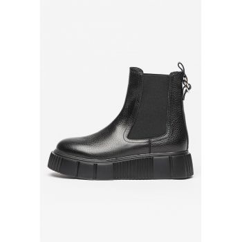 Ghete Chelsea flatform de piele