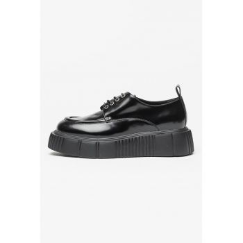 Pantofi flatform de piele