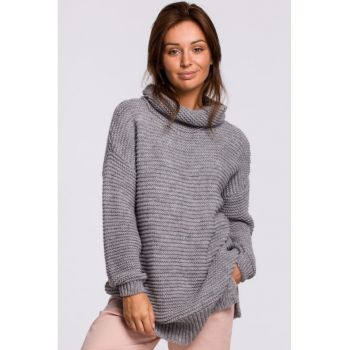 Pulover oversize cu guler inalt -